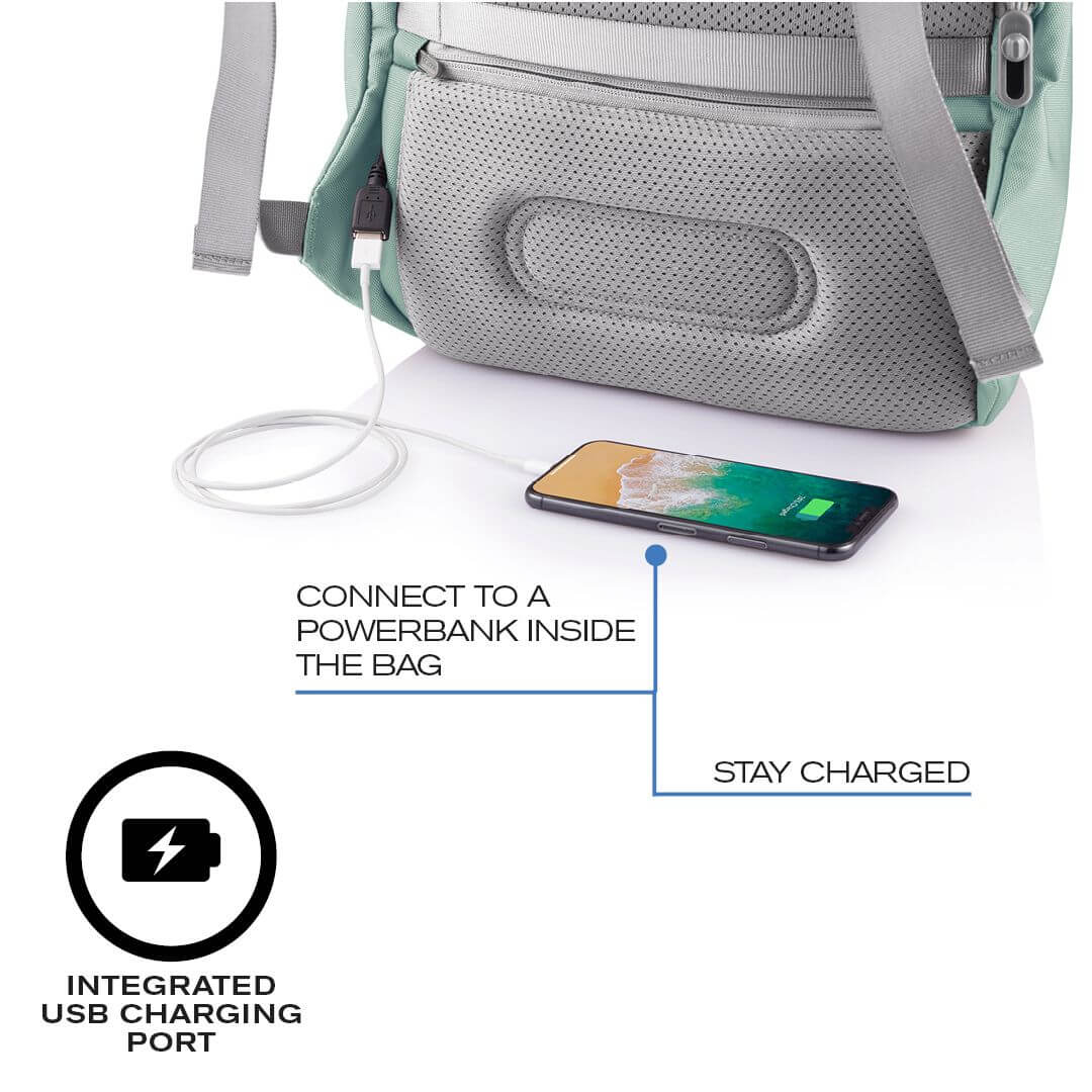 Рюкзак-антивор XD Design Bobby Soft Мятный P705.797 - фото 8