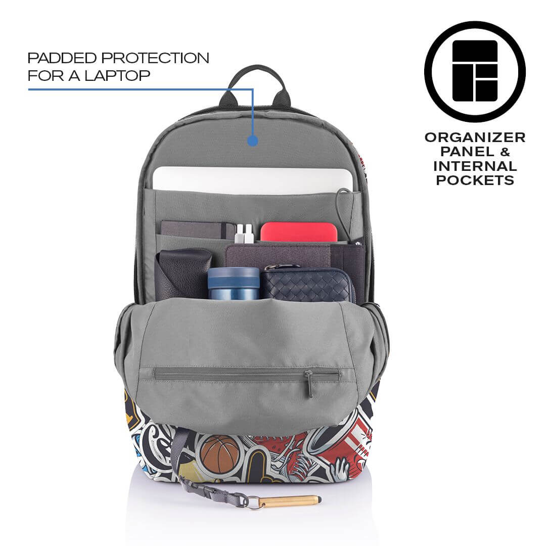 Рюкзак-антивор XD Design Bobby Soft Art Graffiti P705.868 - фото 8